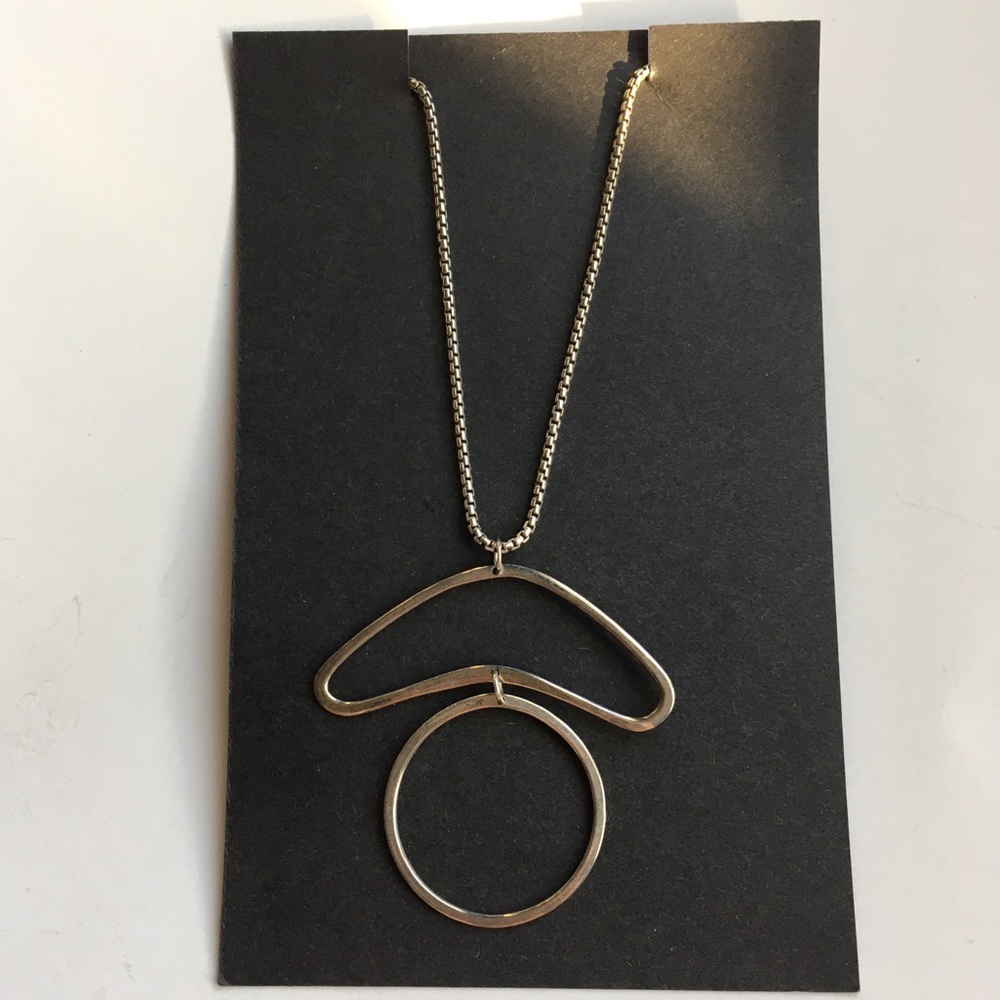 Sterling Silver Abstract Pendant Necklace